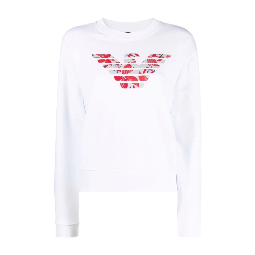 Emporio Armani Sweatshirt met ronde hals White Dames