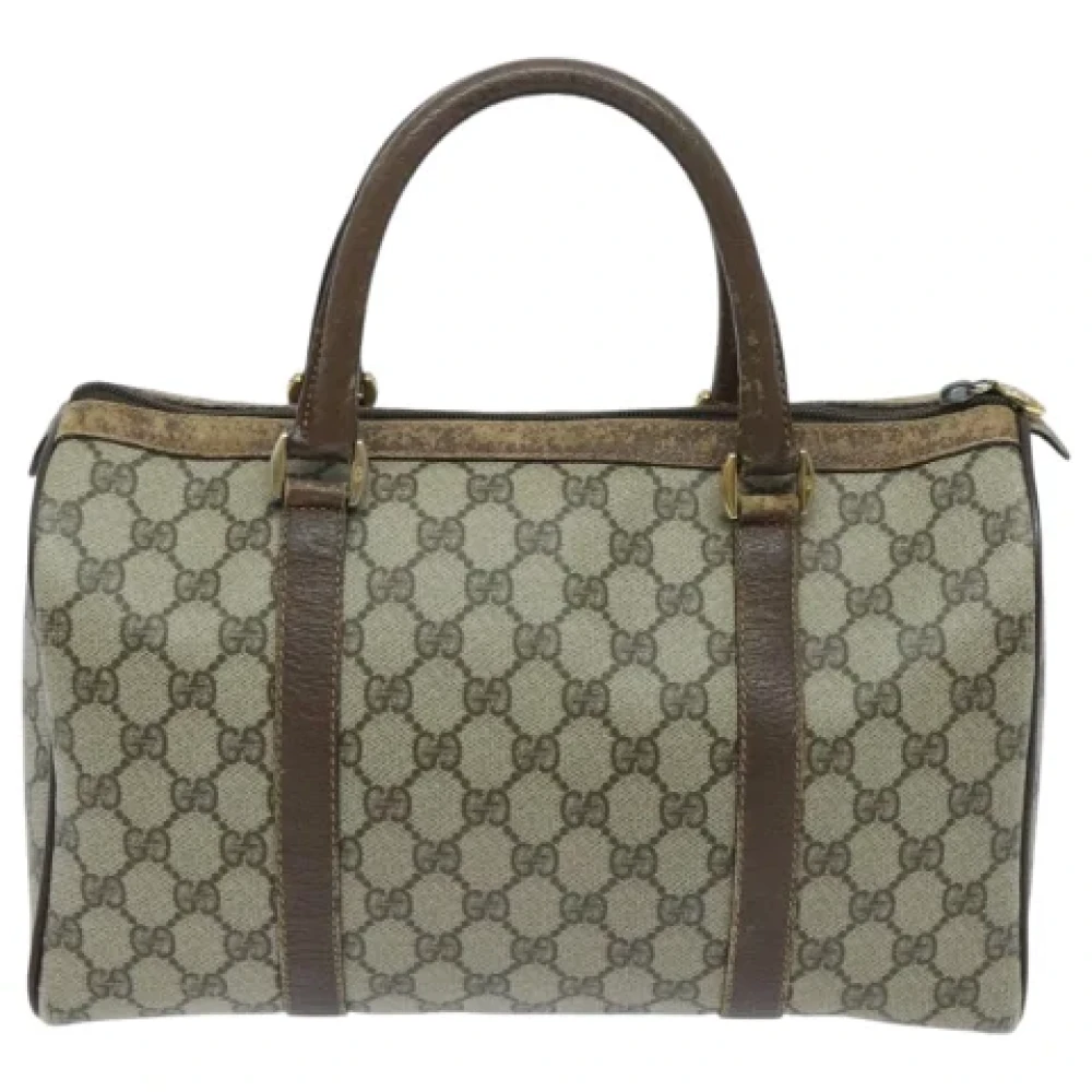 Gucci Vintage Pre-owned Leather travel-bags Beige Dames