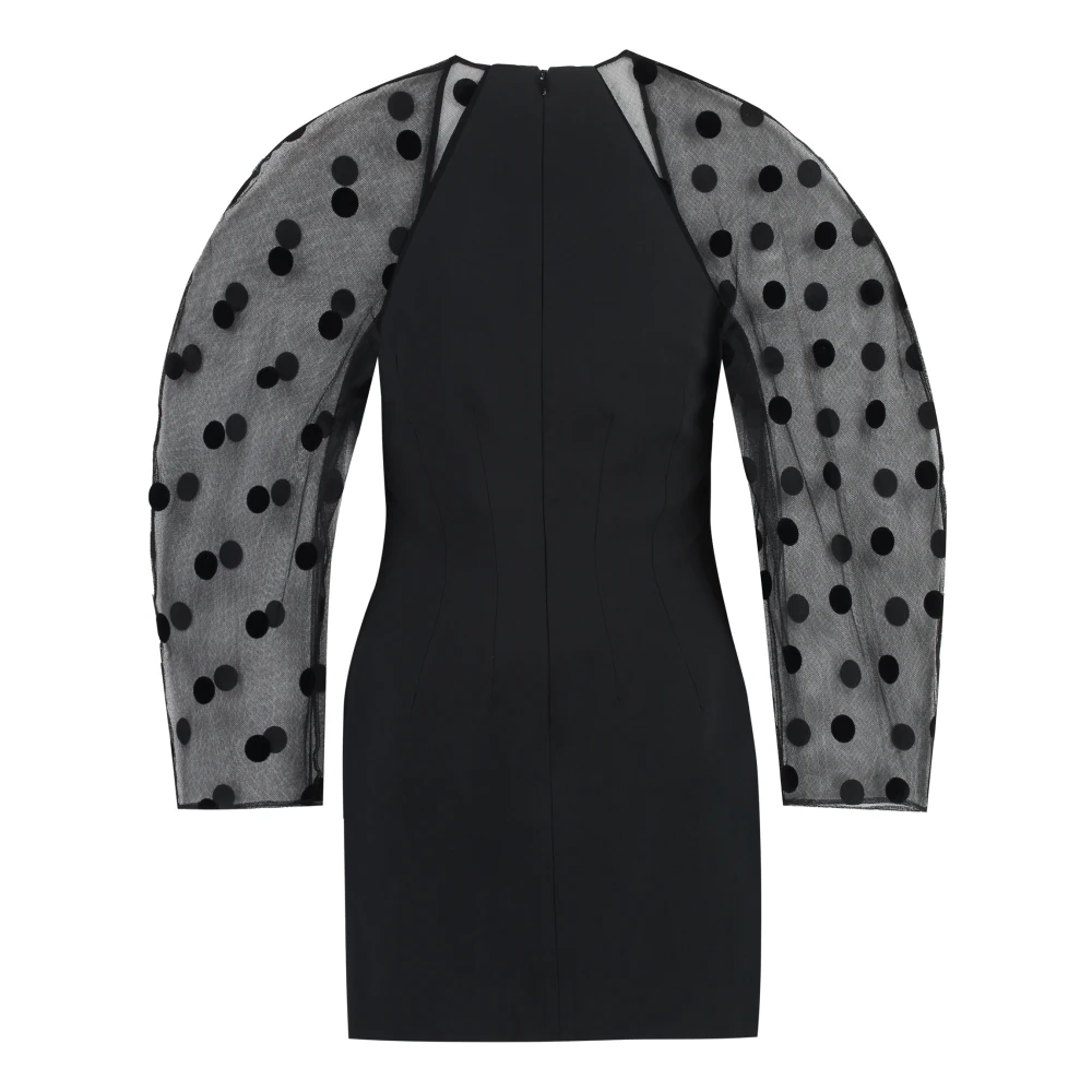Nina Ricci Gestippelde Pofmouw Jurk Black Dames
