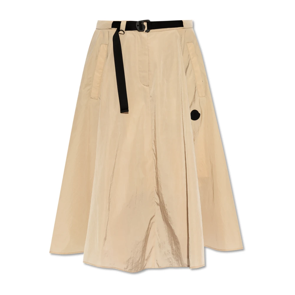 Moncler Vrouw Beige Geplooide Midi Rok