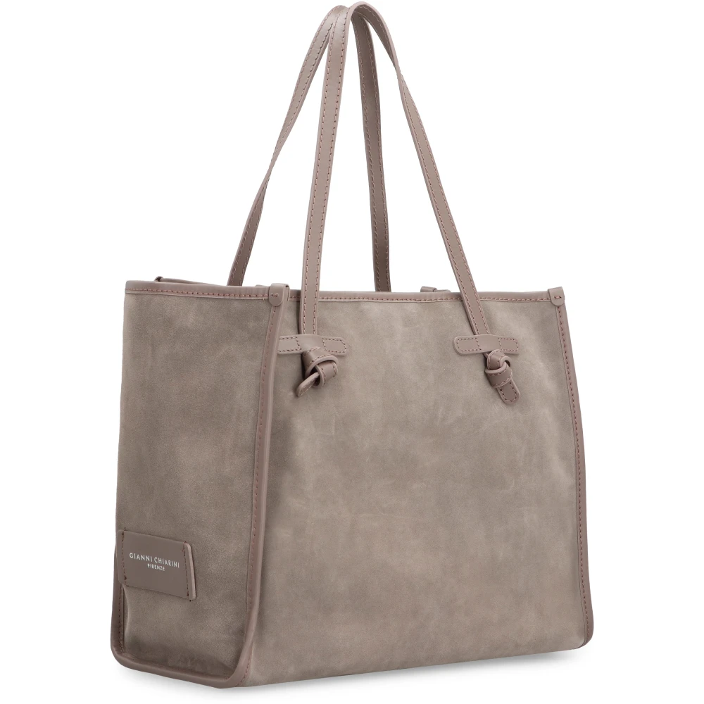 Gianni Chiarini Stijlvolle Suede Tote Tas Gray Dames