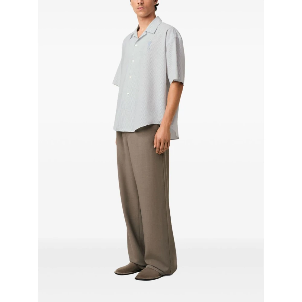 Ami Paris Wit shirt met korte mouwen en logomotief White Heren