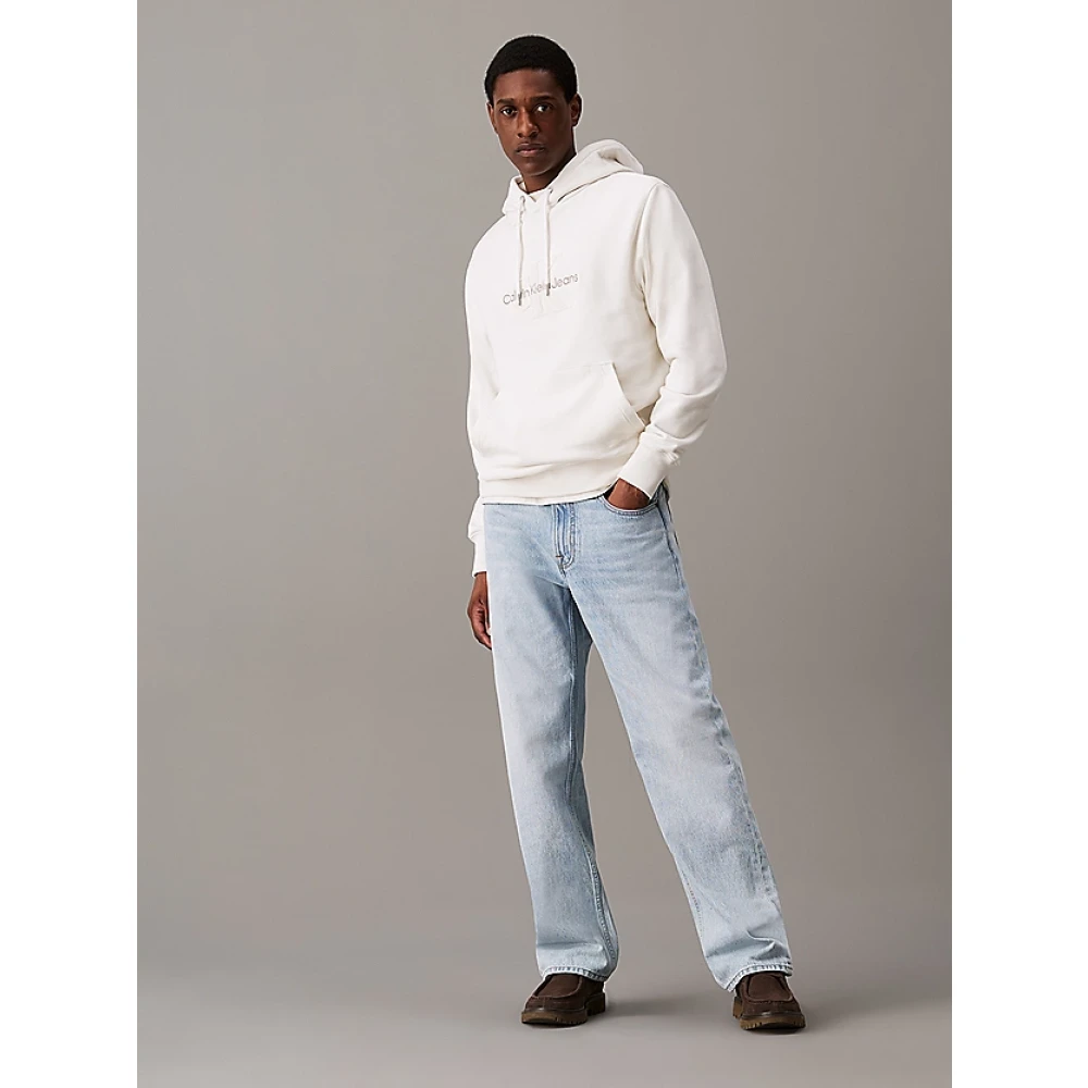 Calvin Klein Jeans Hoodie met Monogram White Heren