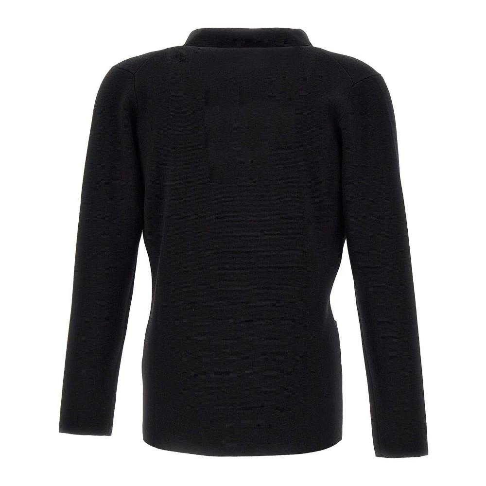Filippo De Laurentiis Merino Wol Zwart Jas Dubbele Rij Knopen Black Heren