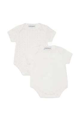 Pack med två jerseybodysuits med op-art örnar och logotyp