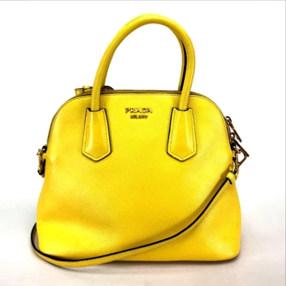 Prada Vintage Pre-owned Leather prada-bags Yellow Dames