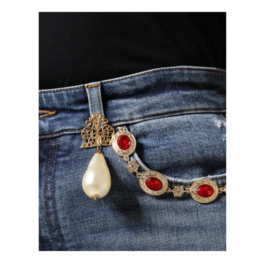 Dolce & Gabbana Donkerblauwe Skinny High Waist Jeans Blue Dames