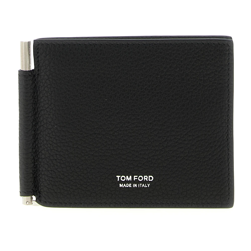 Tom Ford Men's Black Hammered Leather Card Holder