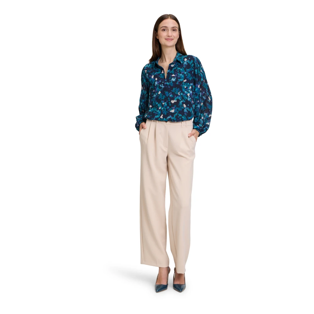 Betty & Co Geplooide blouse met stippen Blue Dames