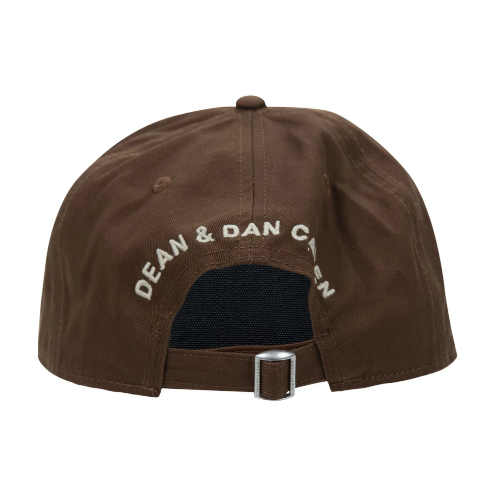 Dsquared2 Vintage Baseballpet met Gesp Brown Unisex
