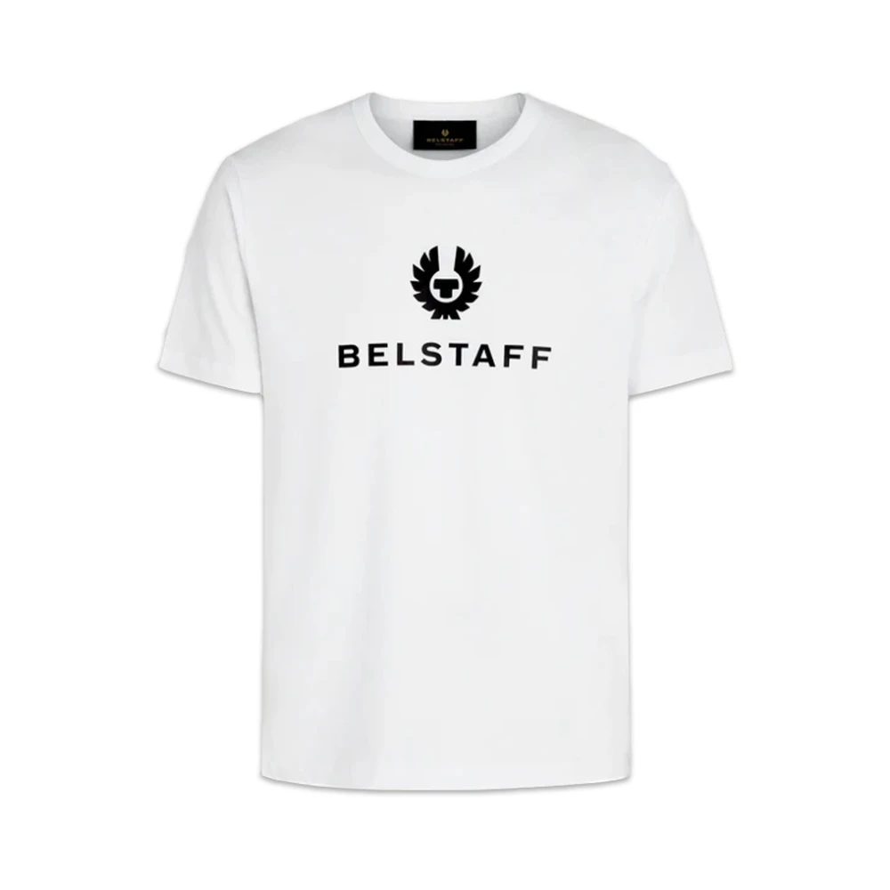 Belstaff Men's White T-Shirts, 2XL, Phoenix Logo Cotton T-Shirt