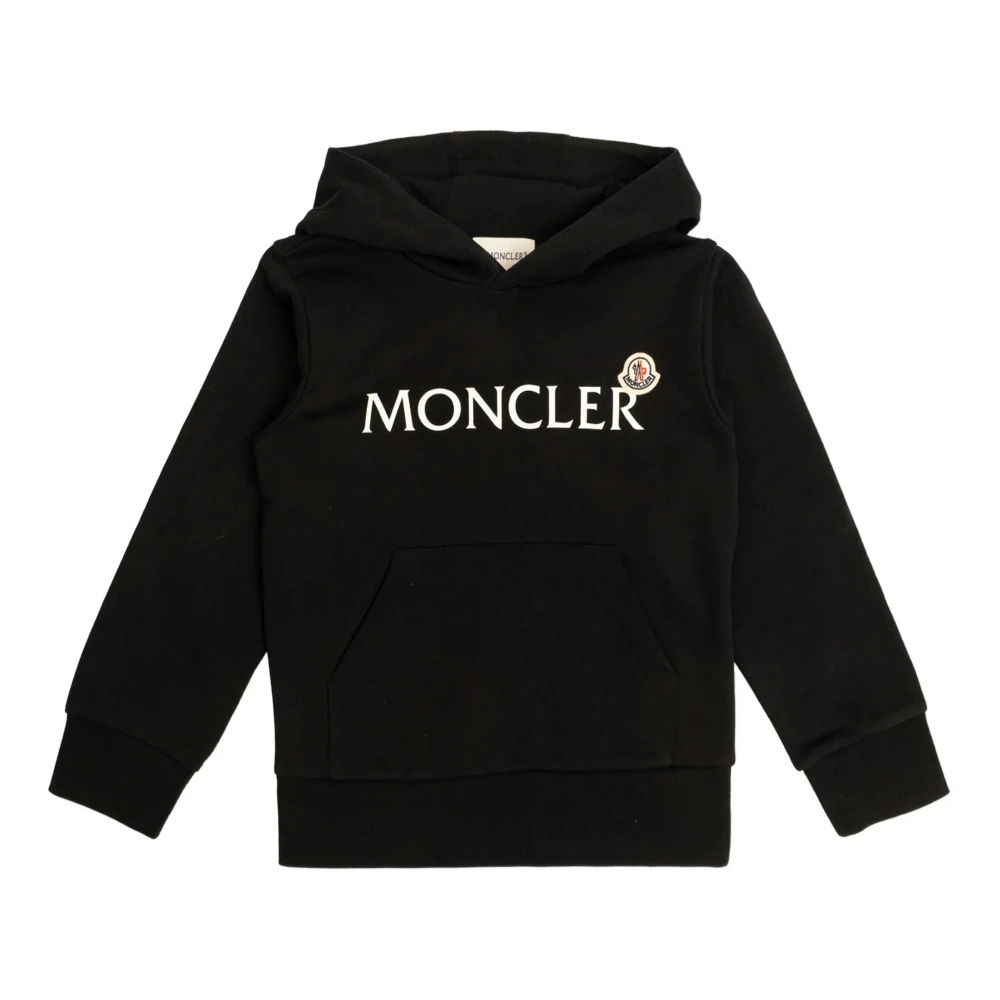 Moncler Boys Black Logo Cotton Hoodie - Kids Sweatshirts - 4 Y - Kids