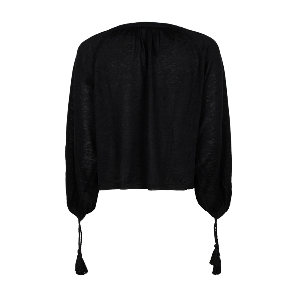 Max Mara Zwarte Linnen Garen Trui Black Dames