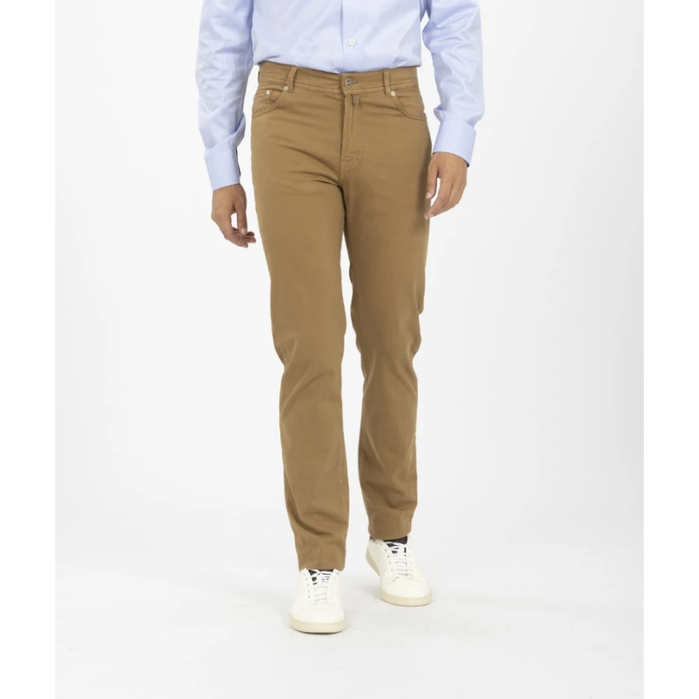 Kiton Katoenen Broek Beige Heren