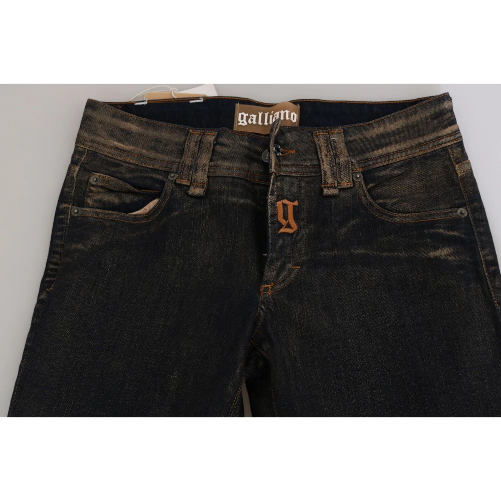 John Galliano Flared Denim met Flatterende Taille in Zwart Black Dames