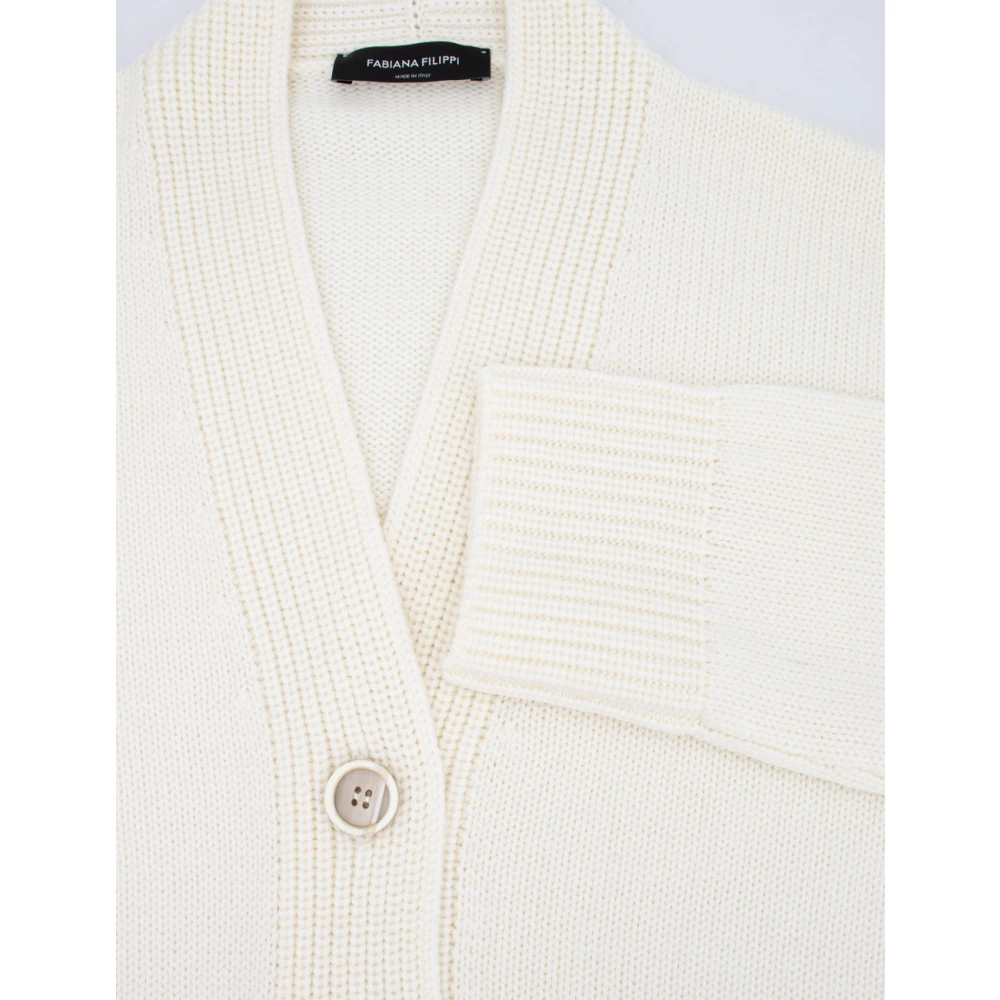 Fabiana Filippi Elegant Wool Cardigan White Dames