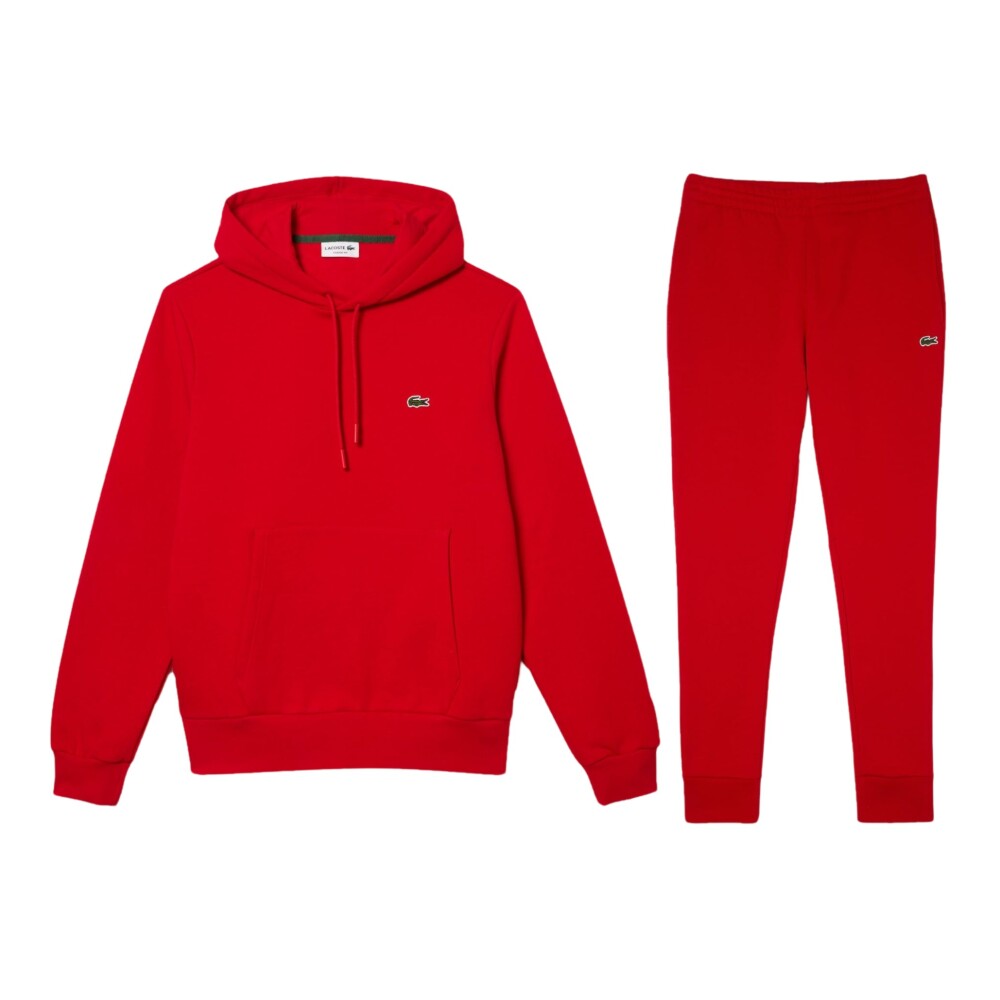 Men s Red Hooded Tracksuit Lacoste Training Sets Miinto