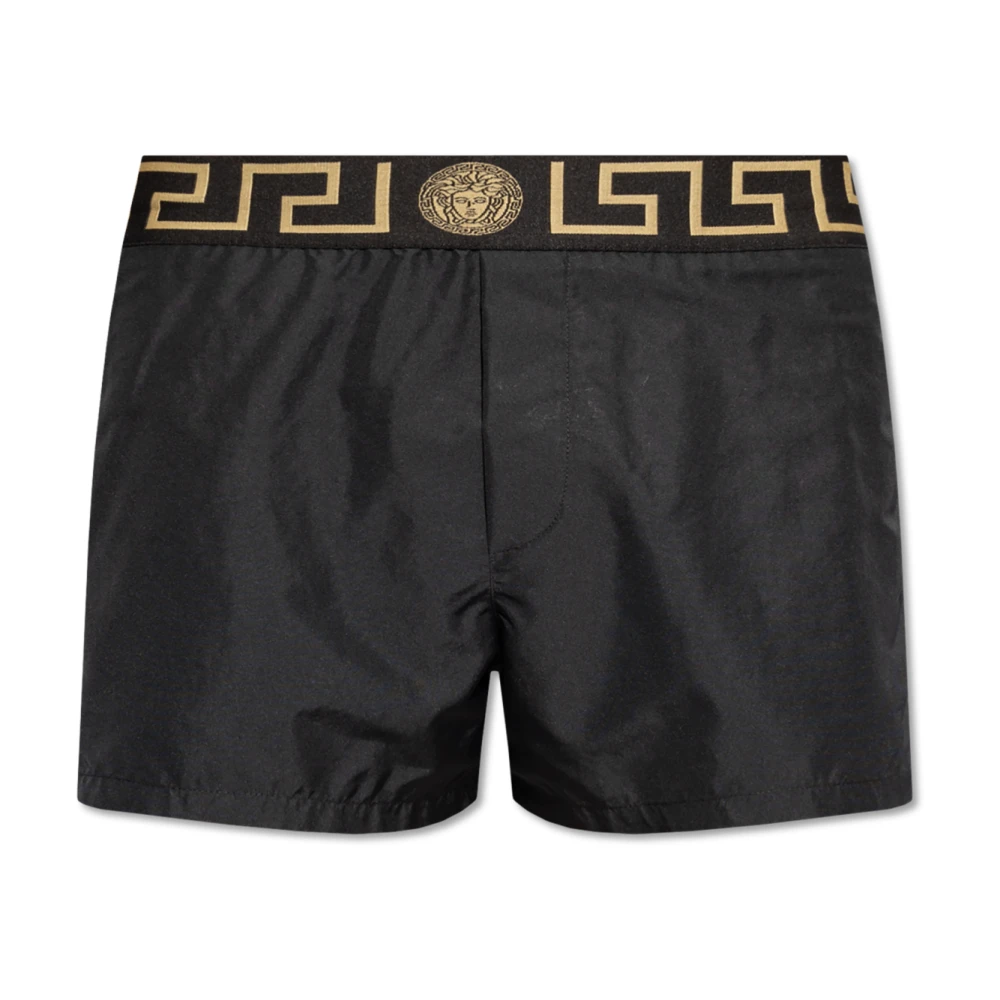 Versace Men's Black Greca Swim Shorts - Beachwear - 2XL - Swimwear