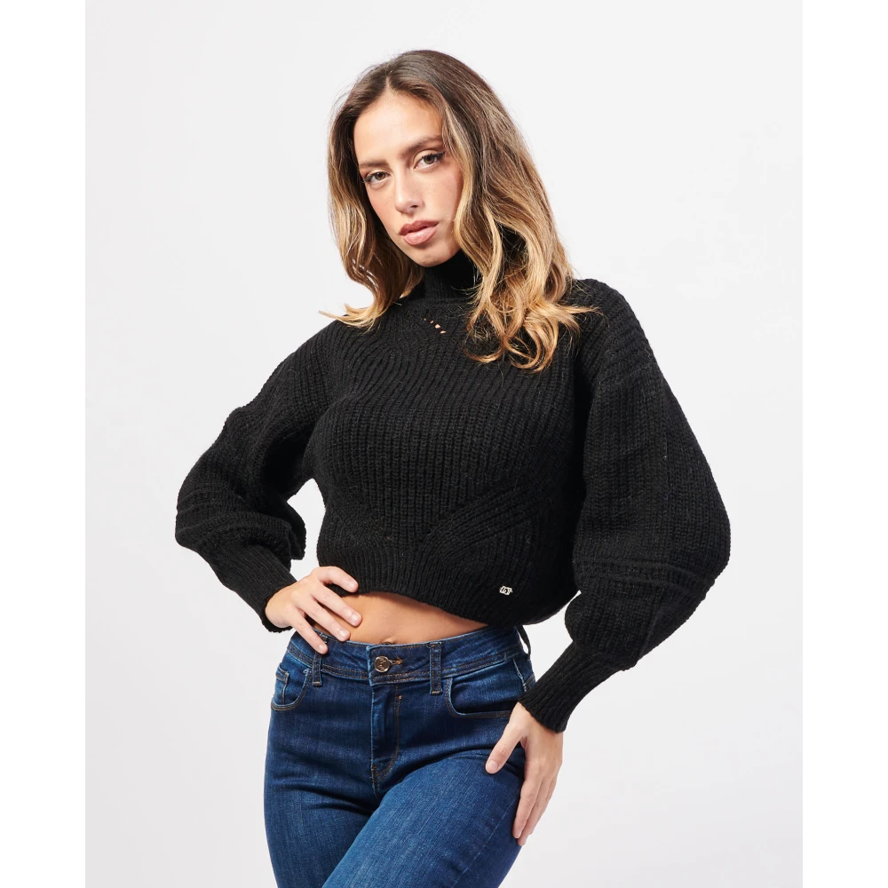 Gaudi Zwarte trui met hoge hals Black Dames