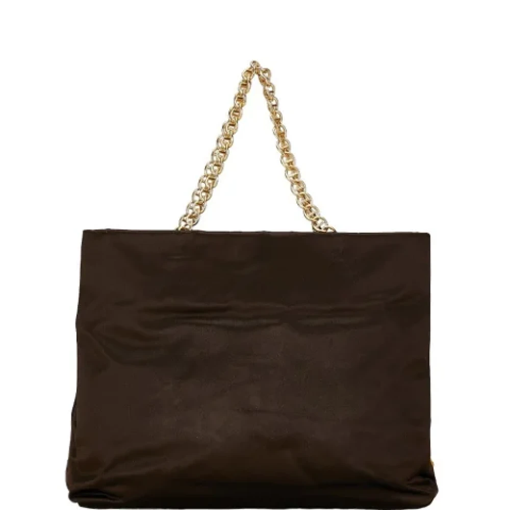 Prada Vintage Pre-owned Satin totes Brown Dames