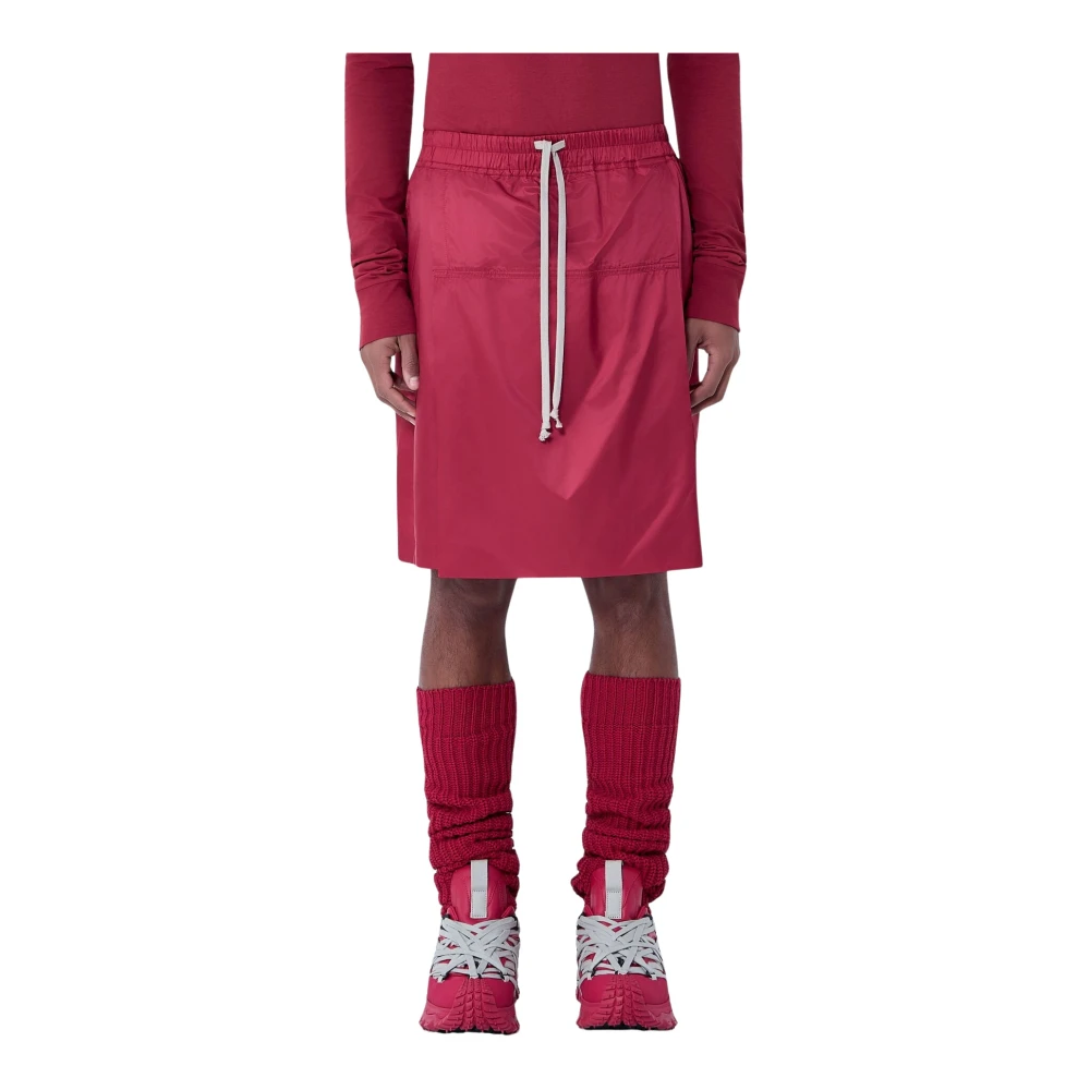 Moncler Men's Red Drawstring Midi Kilt Shorts - Casual Shorts - S - Shorts