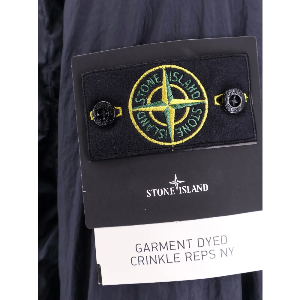 Stone Island Gekreukte Reps Nylon Jas Blue Heren