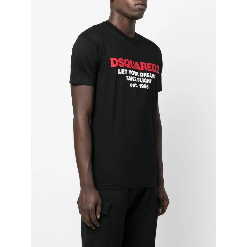 Dsquared2 Bedrukt Logo T-shirt Black Heren