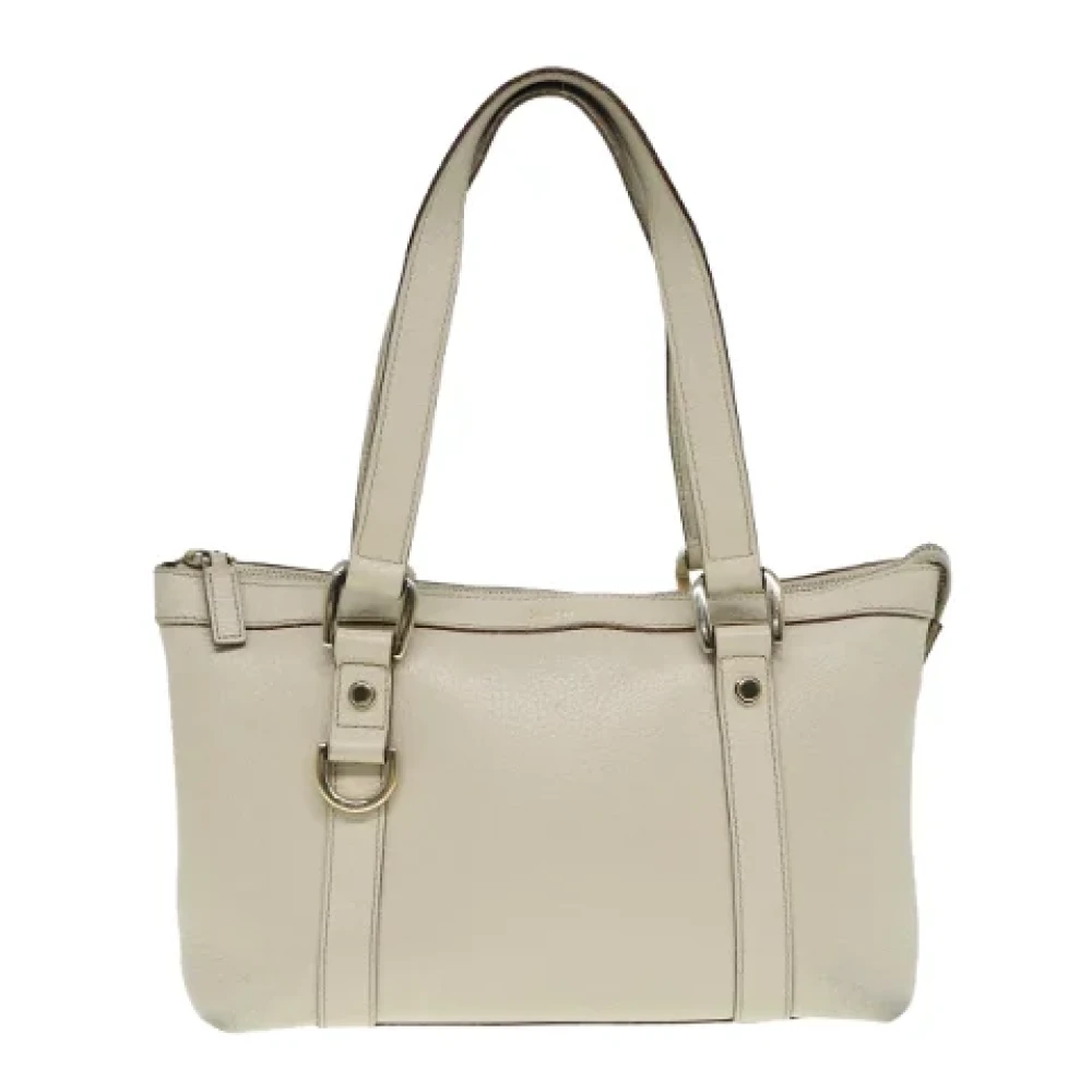 Gucci Vintage Pre-owned Leather handbags Beige Dames