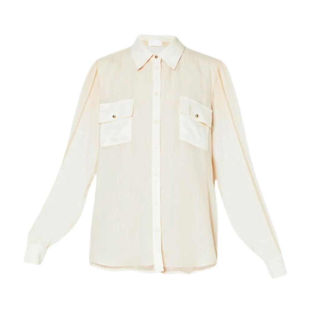 Liu Jo Transparante blouse met pofmouwen Scopello naturel