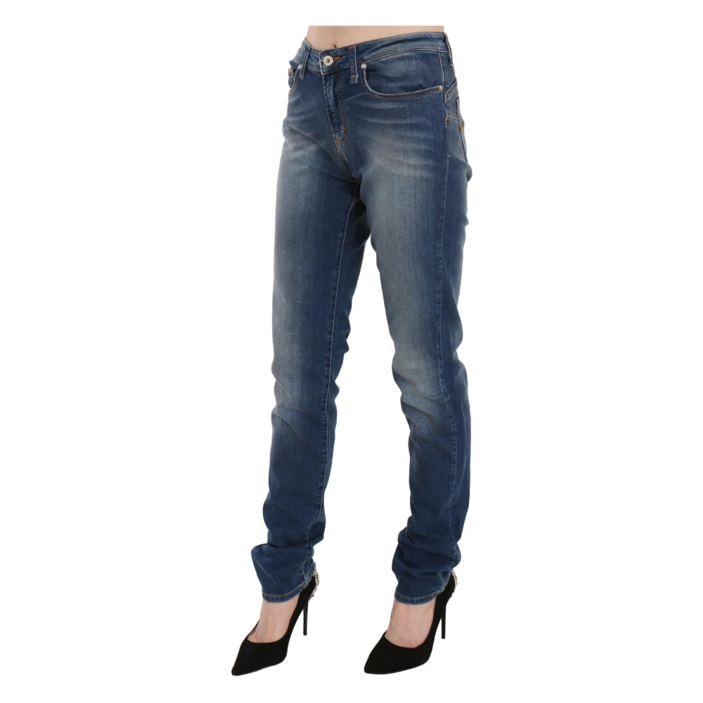 Fiorucci Vintage Blue Slim Mid-Waist Jeans Blue Dames