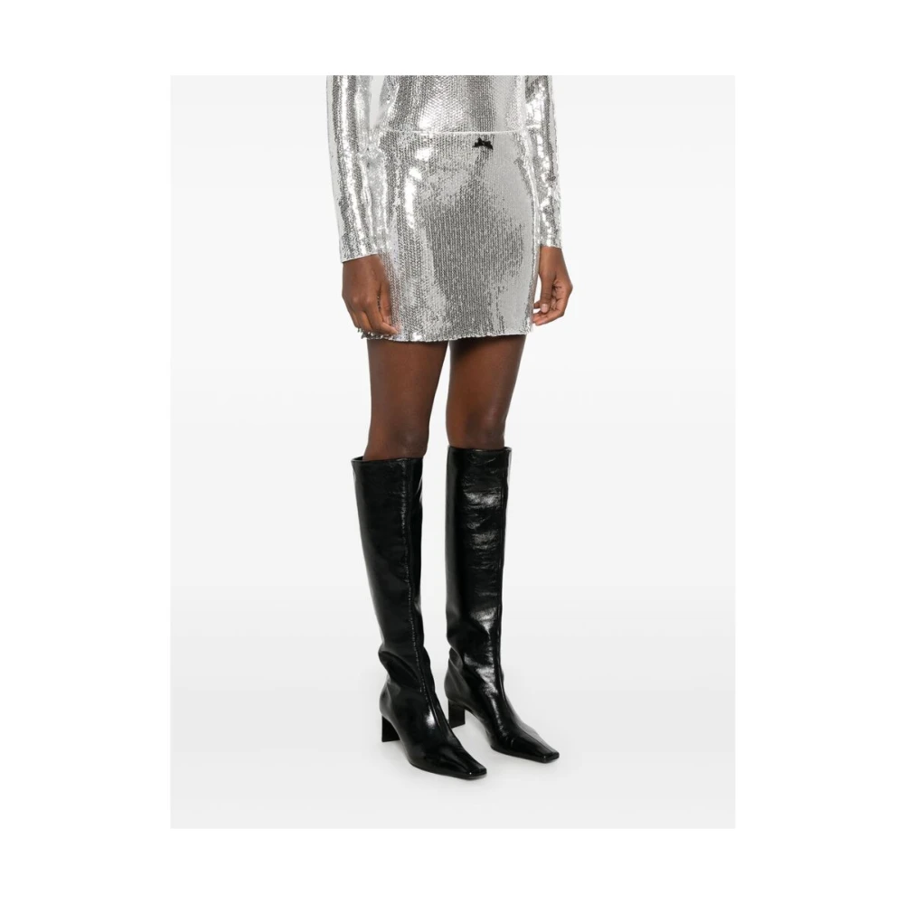 Rotate Birger Christensen Sequin Mesh Mini Rok Gray Dames
