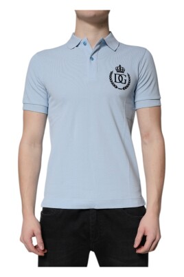 himmelbla-bomull-krona-krage-polo