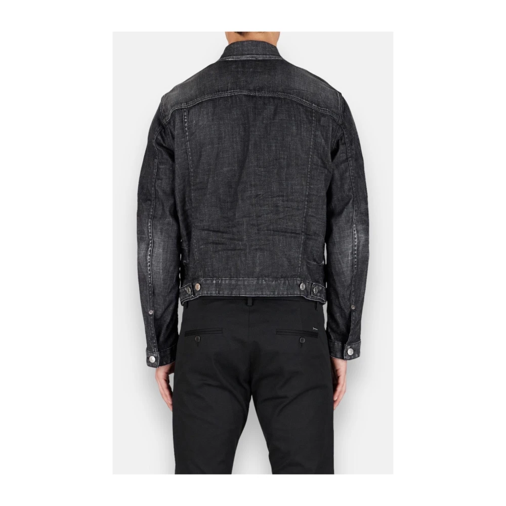 Dsquared2 Zwarte Stretch Denim Jack Black Heren