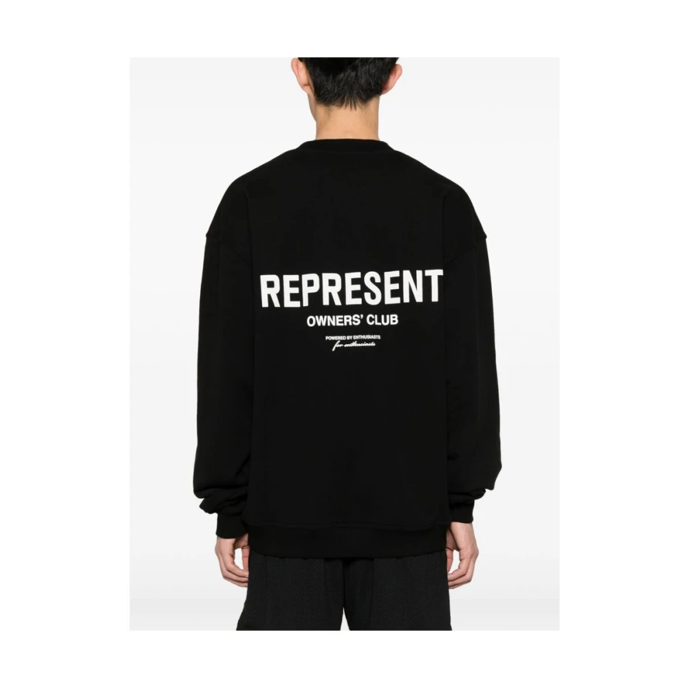 Represent Sweater met logo print Black Heren