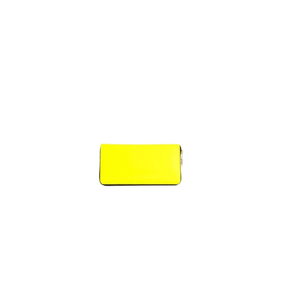 Comme des Garçons Neon Gele Portemonnee met Multicolor Interieur Yellow Dames