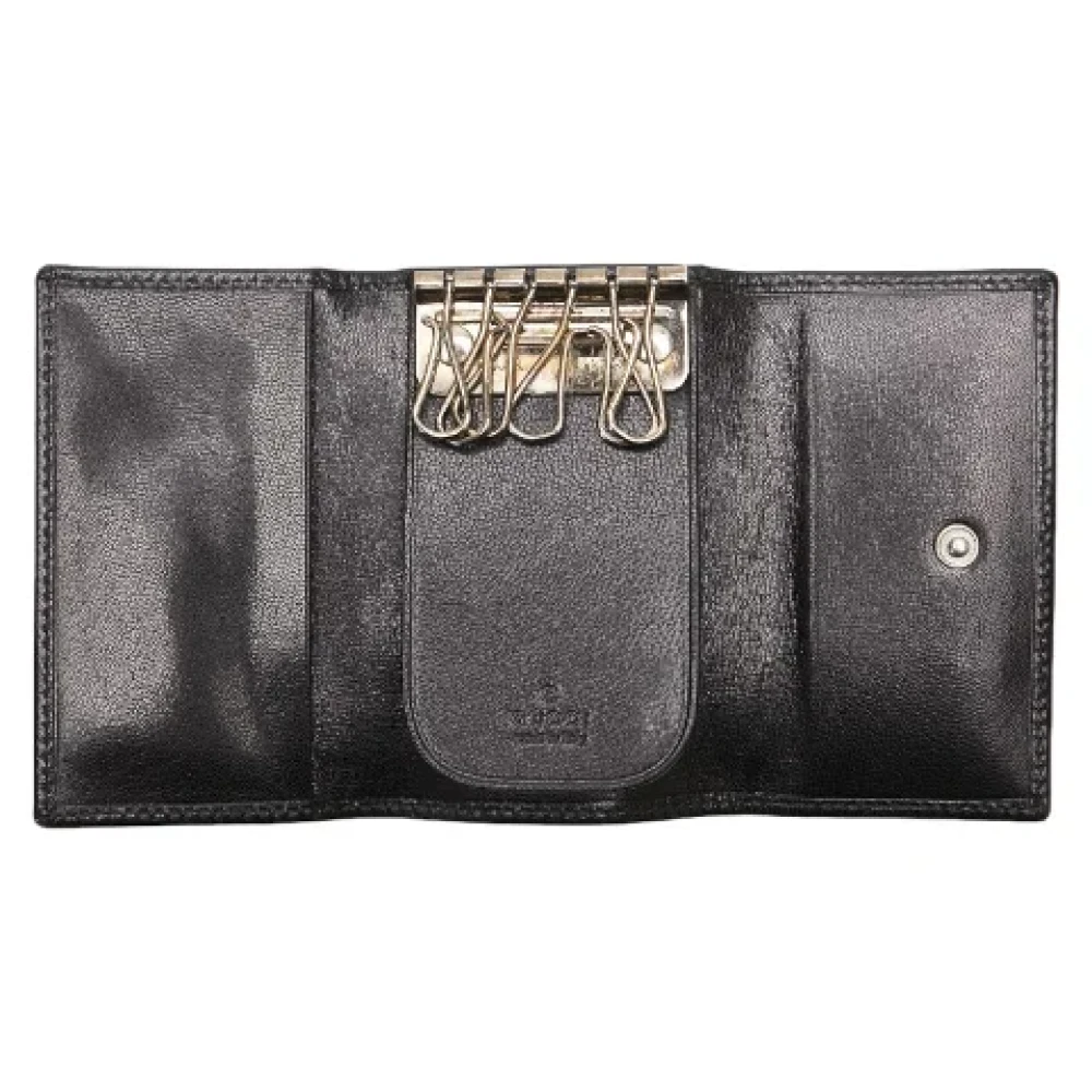 Gucci Vintage Pre-owned Leather key-holders Black Dames