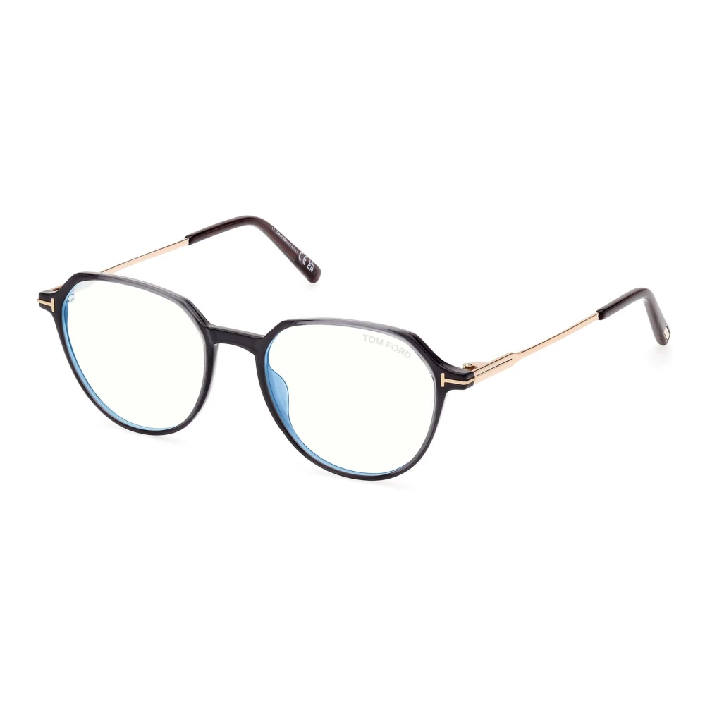 Tom Ford Blauw Blok Brillen Monturen Grijs Gestreept Gray Unisex