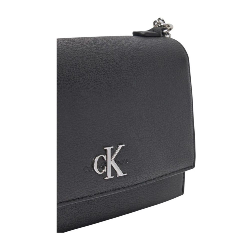 Calvin Klein Zwarte Polyurethaan Handtas Elegant Ontwerp Vrouwen Black Dames