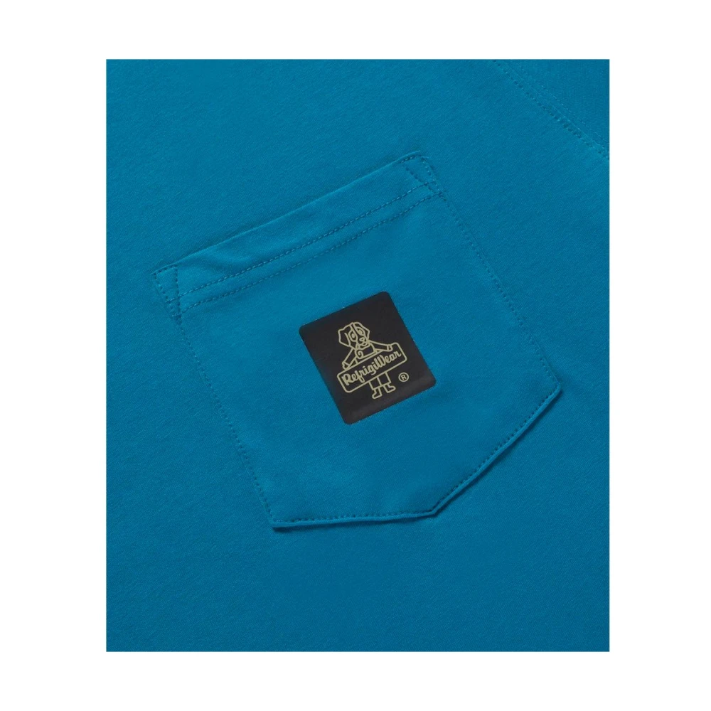 RefrigiWear Stijlvol lichtblauw katoenen T-shirt met borstlogo Blue Heren