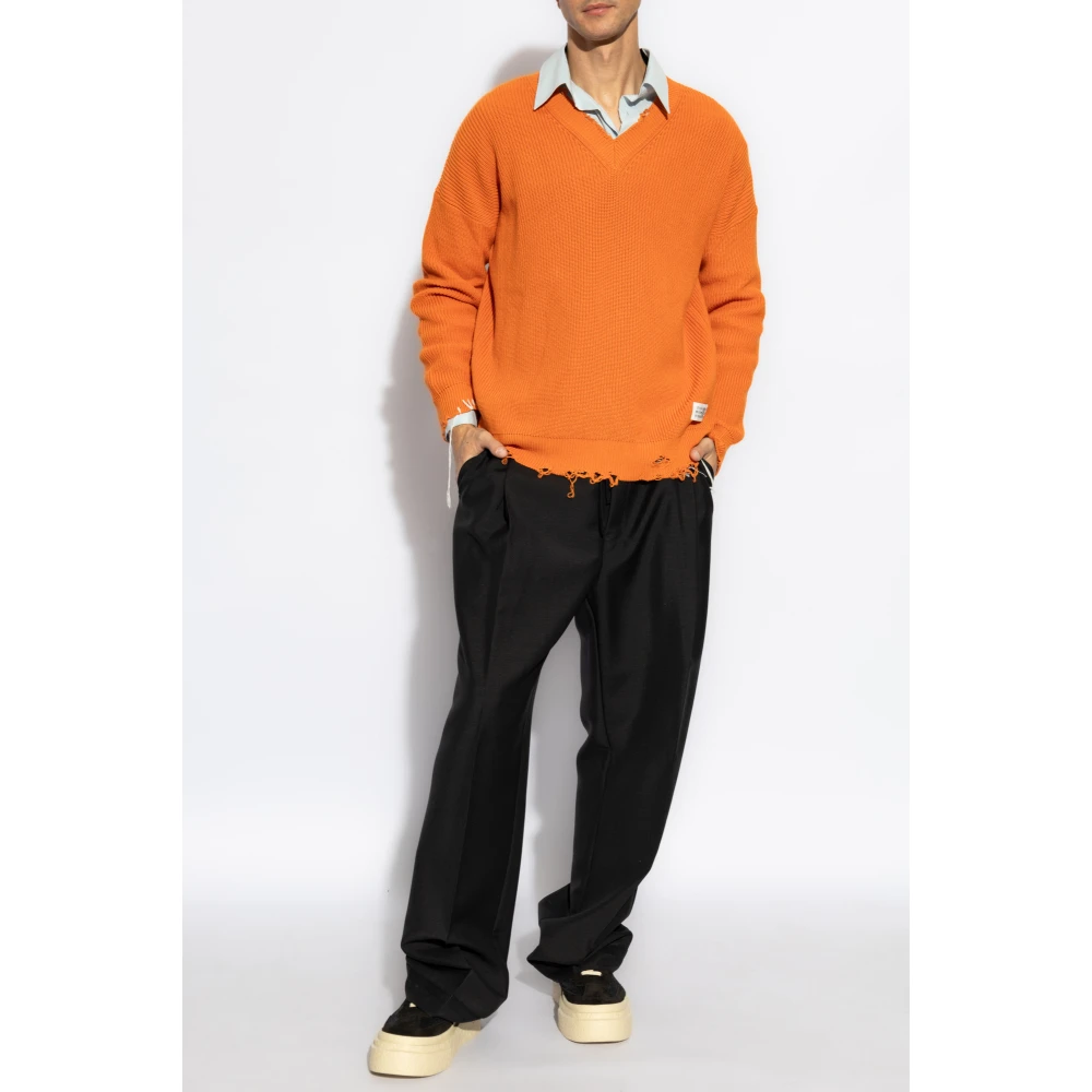 MM6 Maison Margiela Katoenen trui Orange Heren