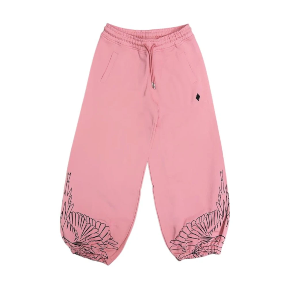 Marcelo Burlon Girls Pink Sweatpants, 14 Y, Slim Fit Trousers