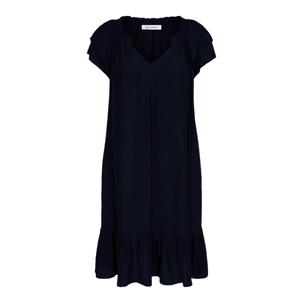 Co'couture Blue Midi Dresses, Female, Xl, Navy Sunrise Crop Dress With Ruffles