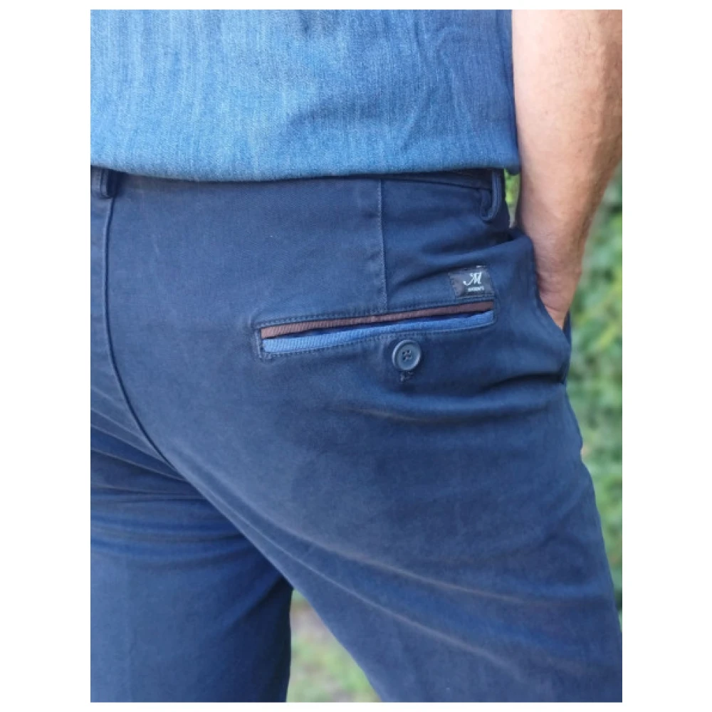 Mason's Slim Fit Chino Broek Blue Heren