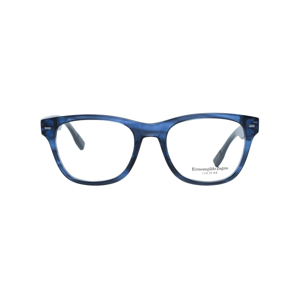 Ermenegildo Zegna Blauwe Trapezium Optische Frames met Hoes Blue Heren