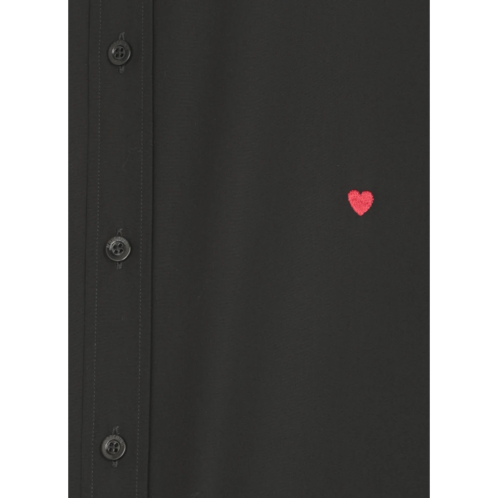 Moschino Zwarte Katoenen Overhemd met Kraag Black Heren