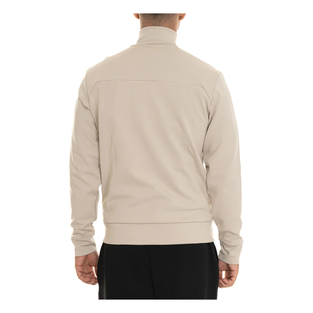 Boss Sweatshirt met ritssluiting en contrastkleurige details Beige Heren