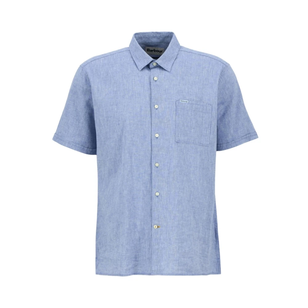 Barbour Men's Blue Short Sleeve Shirts, 2XL, Nelson Regular Short-Sleeved Shirt