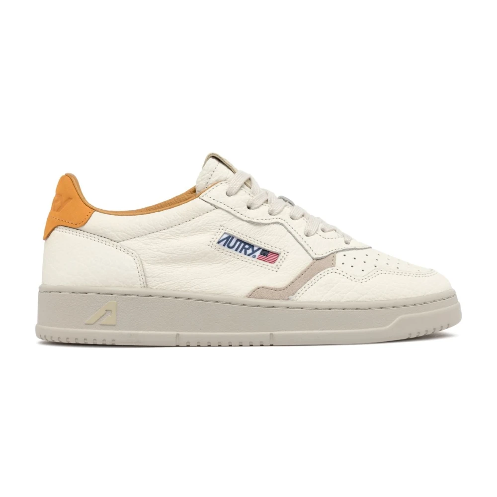 Autry Women's Beige Sneakers,, Medalist Low Leather Trainers Size 8 Uk