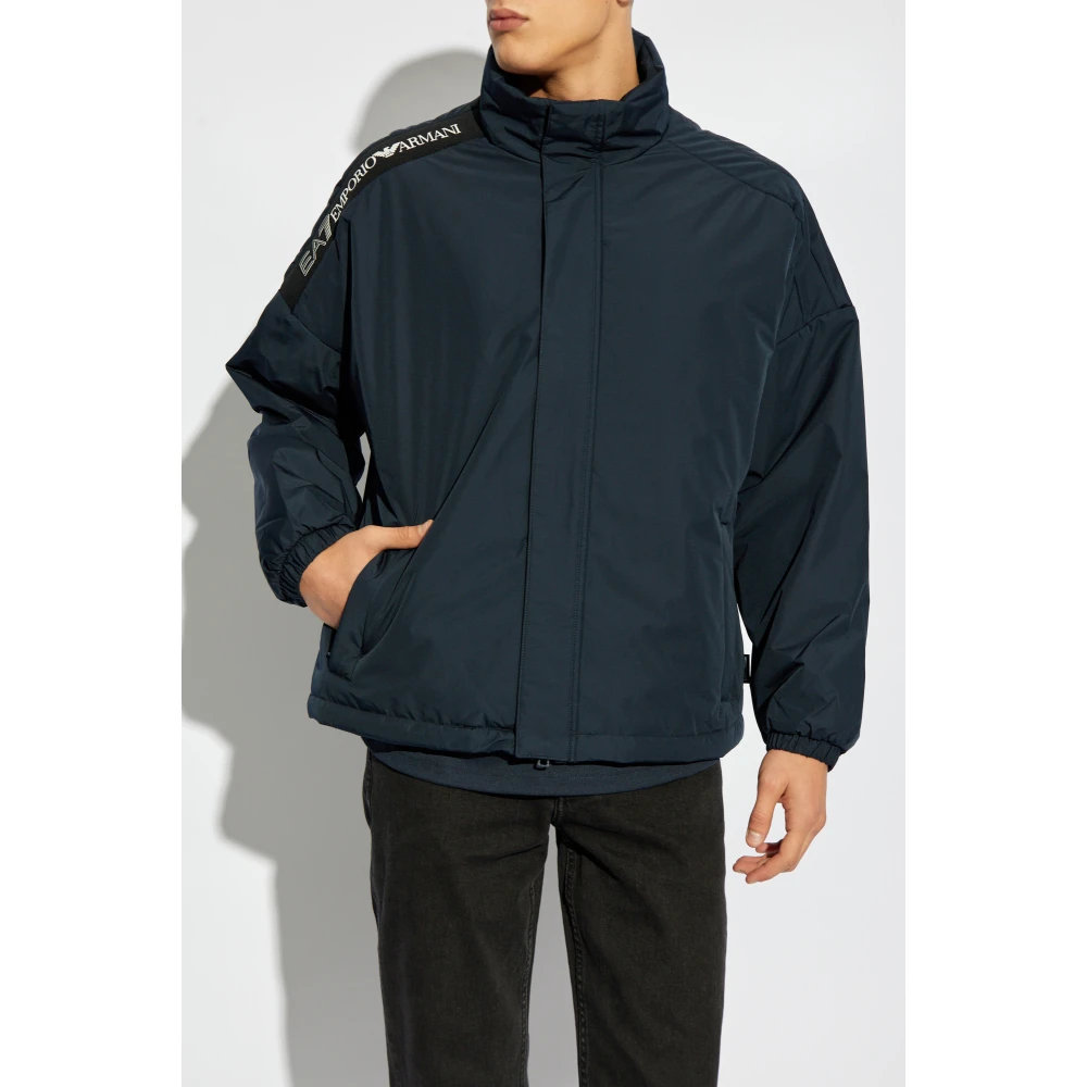 Emporio Armani EA7 Gewatteerde jas met logo Blue Heren
