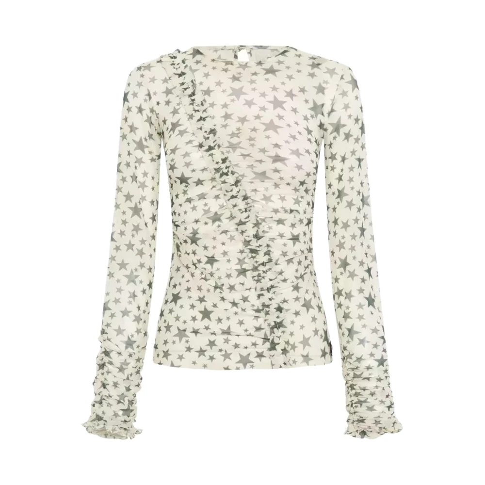 One Teaspoon Sterrenfeest Mesh Ruffle Top Multicolor Dames